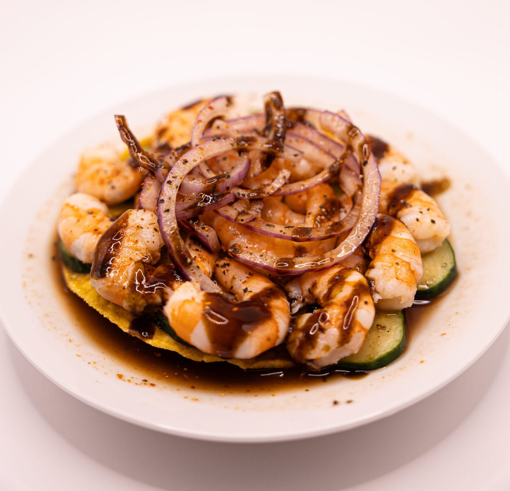 Tostada de Camarón Cocido